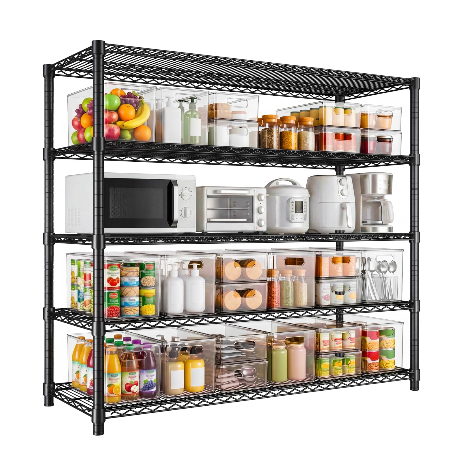 Garvee 76.8" H Storage Shelves 5-Tier Garage Shelving Adjustable for Pantry