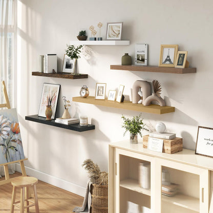 Dreamland 36 Inches Floating Shelves for Wall, 9.3" Deep Long Floating Shelves Set of 2, Large Display & Storage Shelf, Wall Shelf for Bathroom Bedroom Living Room Kitchen Office, Oak