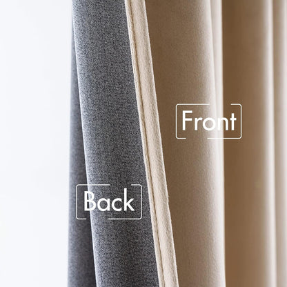 MIULEE Velvet Curtains 84 inches - Pinch Pleated Luxury Room Darkening Curtains for Bedroom Living Room Blackout Thermal Insulated Super Soft Window Drapes Rod Pocket, Camel Beige, 2 Panels
