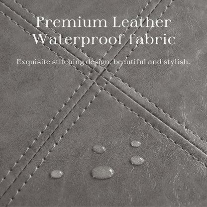 HUIMO Square Leather Storage Ottoman,Ottoman Coffee Table with Storage for Living Room (Taupe)