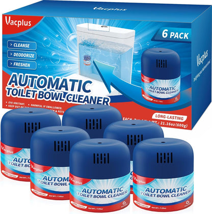 Vacplus Toilet Bowl Cleaners - 6 Pack, Krazy Clean Automatic Long-Lasting Toilet Cleaner Bottles, Easy-to-Use & Powerful Cleaning