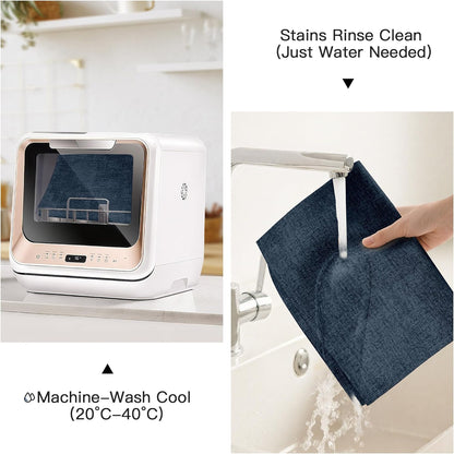 DOLOPL Placemats Set of 8, Reversible Wipeable & Heat Resistant Place Mats, Modern Faux Leather Table Mats for Kitchen, Neutral Waterproof Tablemats for Dining Table Decor, Wedding, Party(Navy Blue)