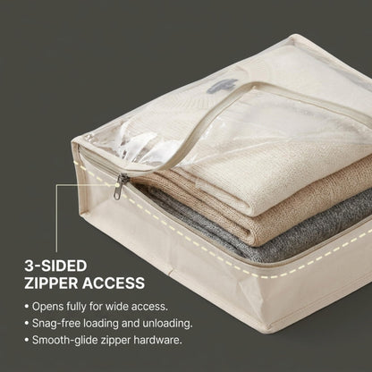 Household Essentials Canvas Sweater Storage Bags 2 Pack, Breathable Under Bed & Closet Organizer