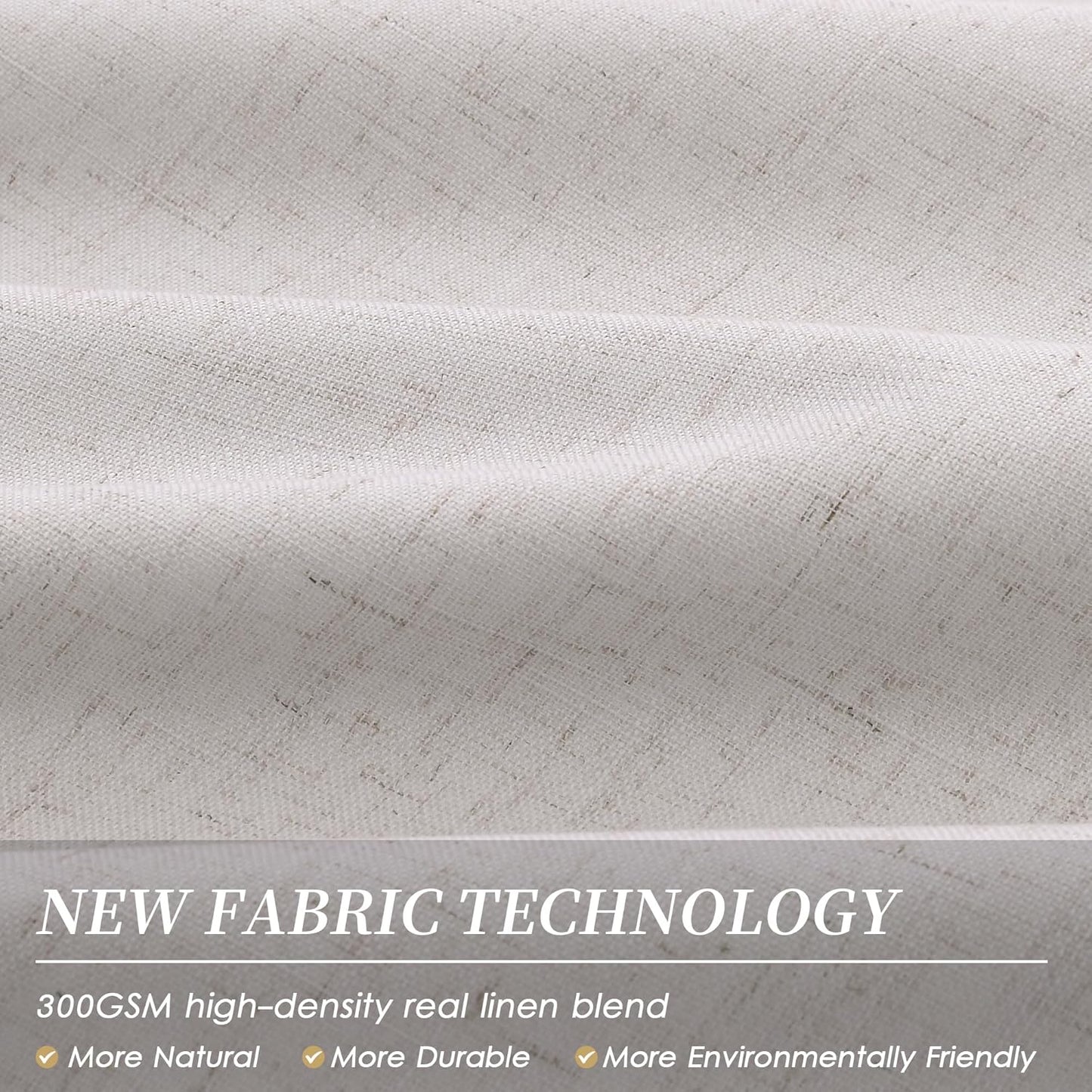 BOODII 63 Inch Blackout Curtains Linen Black Out Curtains for Bedroom 2 Panels Set Neutral Room Darkening Curtain Champagne Thermal Insulated Curtain for Nursery Window Drapes Back Tab 52x63