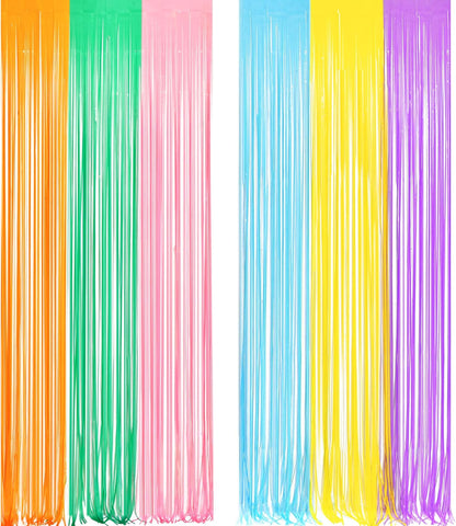 Pastel Tinsel Curtain Party Backdrop - GREATRIL Pastel Color Foil Fringe Curtain Photo Booth Streamers for Birthdays Easter Baby Bride Shower Unicorn Girls Party Decorations