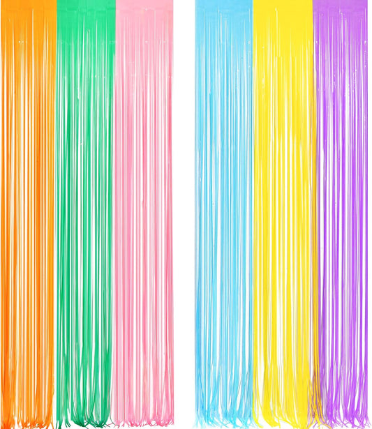Pastel Tinsel Curtain Party Backdrop - GREATRIL Pastel Color Foil Fringe Curtain Photo Booth Streamers for Birthdays Easter Baby Bride Shower Unicorn Girls Party Decorations