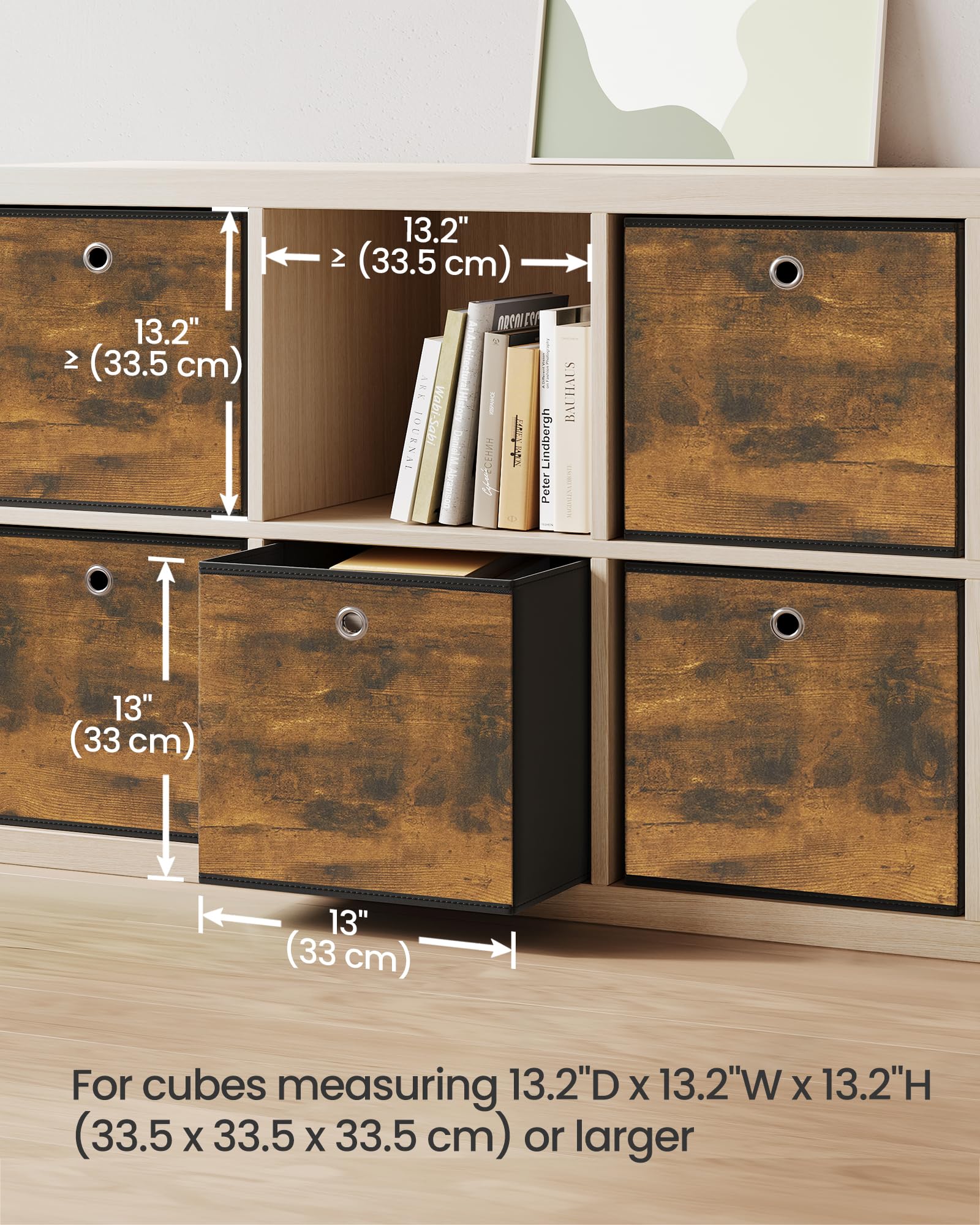 SONGMICS Storage Cubes, Set of 6, 13-Inch Foldable Closet Organizers
