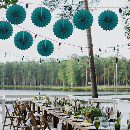 Green Birthday Decorations,DIY Green Paper Fans Hanging Decoration ,Party Supplies Party Fans 12in, Cactus Party Decorations,Wedding Graduation Events Accessories 30 Color DIY Set (Blackish Green)