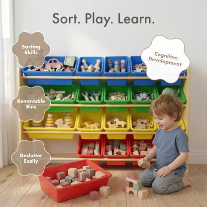 Humble Crew Kids Toy Organizer with 20 Bins, 4 Tier Storage for Playroom