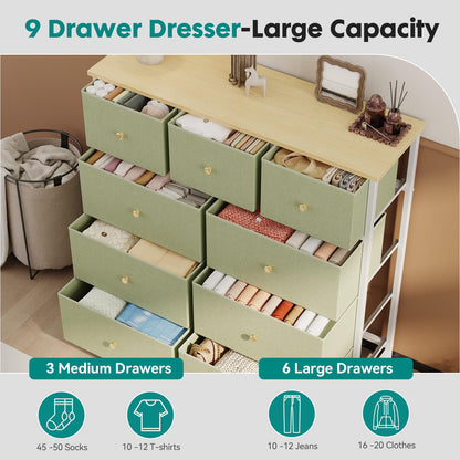 OLIXIS 9 Drawer Tall Dresser for Bedroom, Closet Organizers and Storage