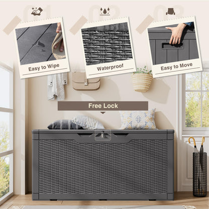 YESHOMY 100 Gal Plastic Storage Bins with Lid Stackable Box Organizers for Living Room, Office