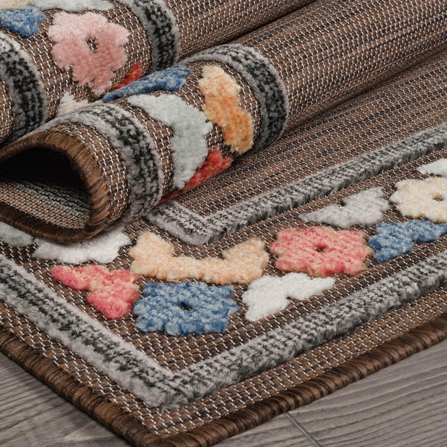 Beverly Rug Outdoor Rug 9x12 Modern Bordered Large Area Rugs for Indoor and Outdoor Patio Easy to Clean Non Shedding Living Room Porch Garden Washable Outside Carpet (9 x 12 Brown)