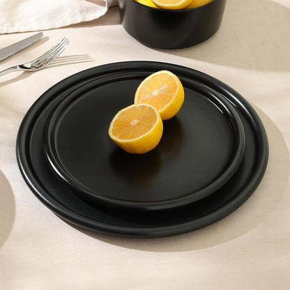 Stone Lain Eden 4-Piece Salad Plate Set Stoneware, Black
