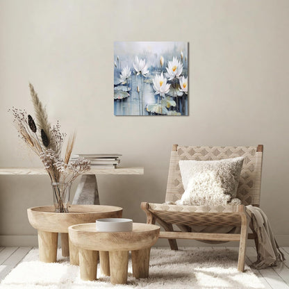 TAIJXAGSG Modern Canvas Wall Art Decor Prints Paintings Wall Decorations White Flowers Artwork for Bedroom Kitchen Office Decor 13"×13" bathroom decor wall