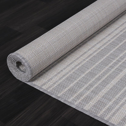 Stripe Outdoor Rug 5x7 Washable Outside Carpet for Indoor Patio Porch Waterproof Easy Cleaning Non Shedding Area Rugs Gray 5 x 7