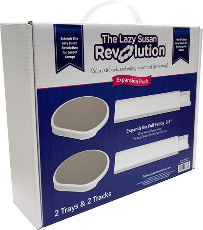 Expansion Pack - Greige - 2 Straight Tracks and 2 Trays. Does not Work Without the Lazy Susan Revolution Full Set (Sold Separately).