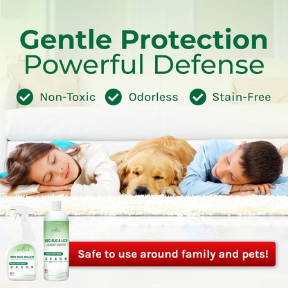 Bed Bug & Lice Elimination Combo Kit - Includes 24 oz lice & Bed Bug Spray and 32 oz Lice & Bed Bug Laundry Additive - Gentle Formula