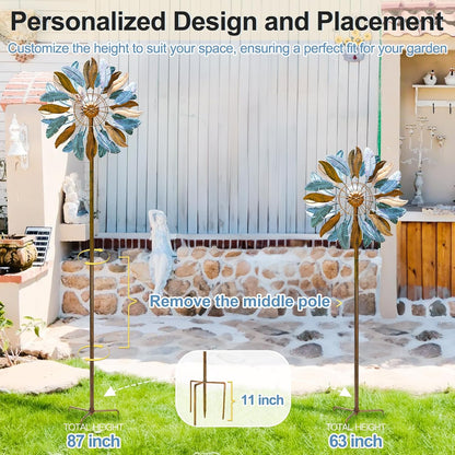 Solar Wind Spinners 87 Inch Extra Large Metal for Yard, Garden Decor Yard Art Windmills for Outdoor