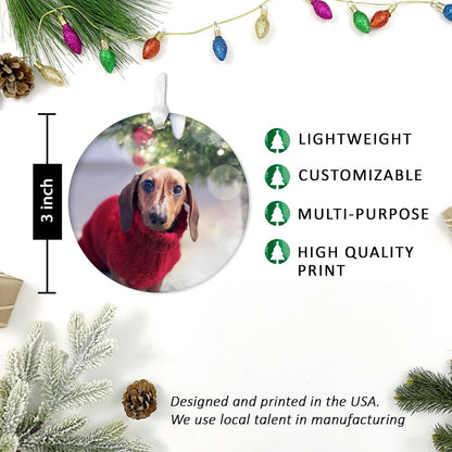 Custom Photo Christmas Ornament 2025 – Personalized Picture & Text Christmas Keepsake, Unique Gift for Newlyweds, New Parents, Baby’s First Christmas, New Home, Graduation, Milestones