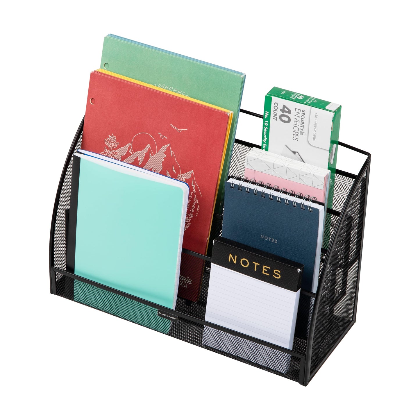 Mind Reader 4-Tier Mail Sorter, Desktop Organizer, File Storage, Magazine, Office, Metal Mesh