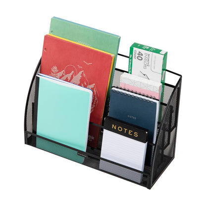 Mind Reader 4-Tier Mail Sorter, Desktop Organizer, File Storage, Magazine, Office, Metal Mesh