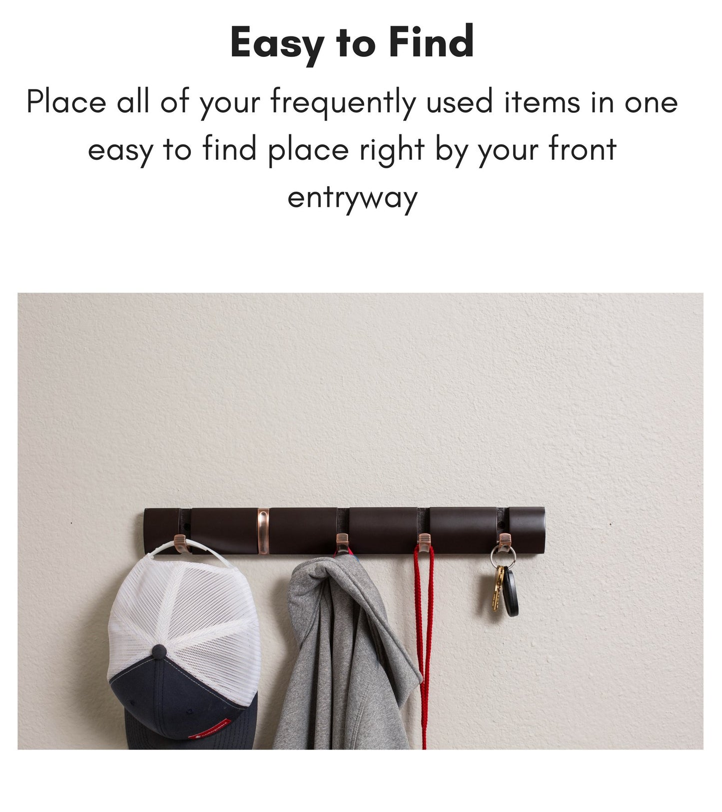 BIRDROCK HOME Folding Hook Coat and Hat Rack - 5 Hooks - 18 Inches - Wall Mount - Decorative Home