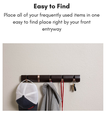 BIRDROCK HOME Folding Hook Coat and Hat Rack - 5 Hooks - 18 Inches - Wall Mount - Decorative Home