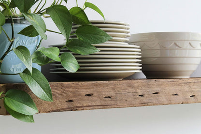 Urban Legacy Reclaimed Barn Beam Deep Shelves | Deep Shelves with Brackets Included, Set of 2 | (Natural Low Profile Bracket, 48" x 11" x 3")