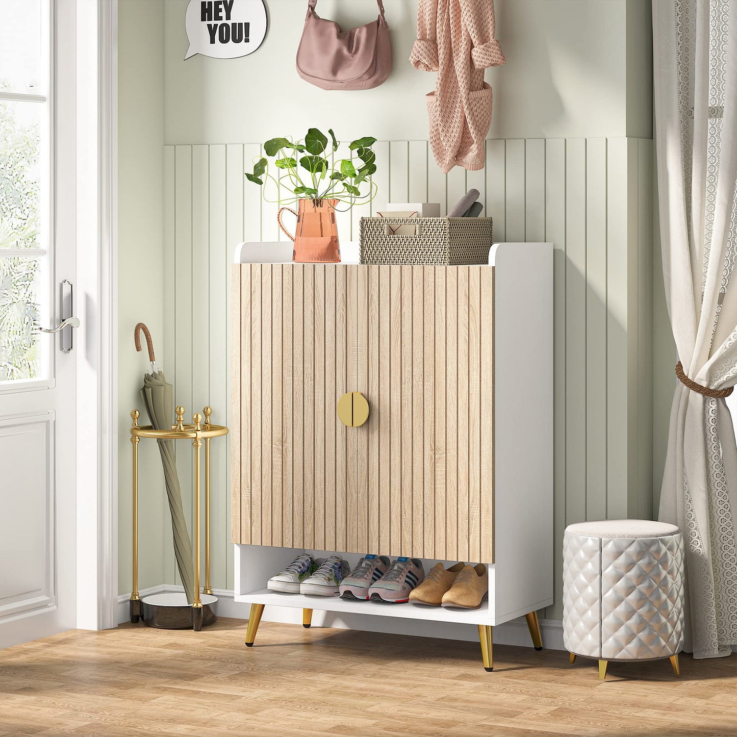 Tribesigns Shoe Cabinet with Doors, 6-Tier Shoe Storage for Entryway