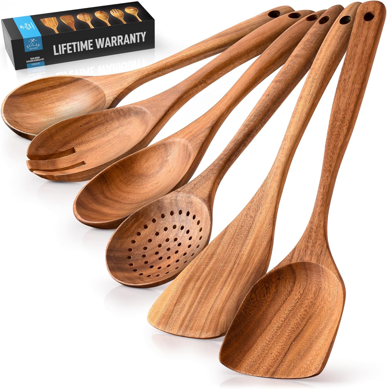 Zulay Kitchen Wooden Spoons - Thumbnail 2