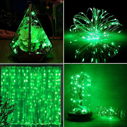 4 Pack 50 LED Fairy Lights Battery Operated with Timer, 16FT Waterproof Halloween Battery Lights Outdoor Indoor Starry Mini Led String Light for Halloween parties Bedroom Home DIY Decoration (Green)