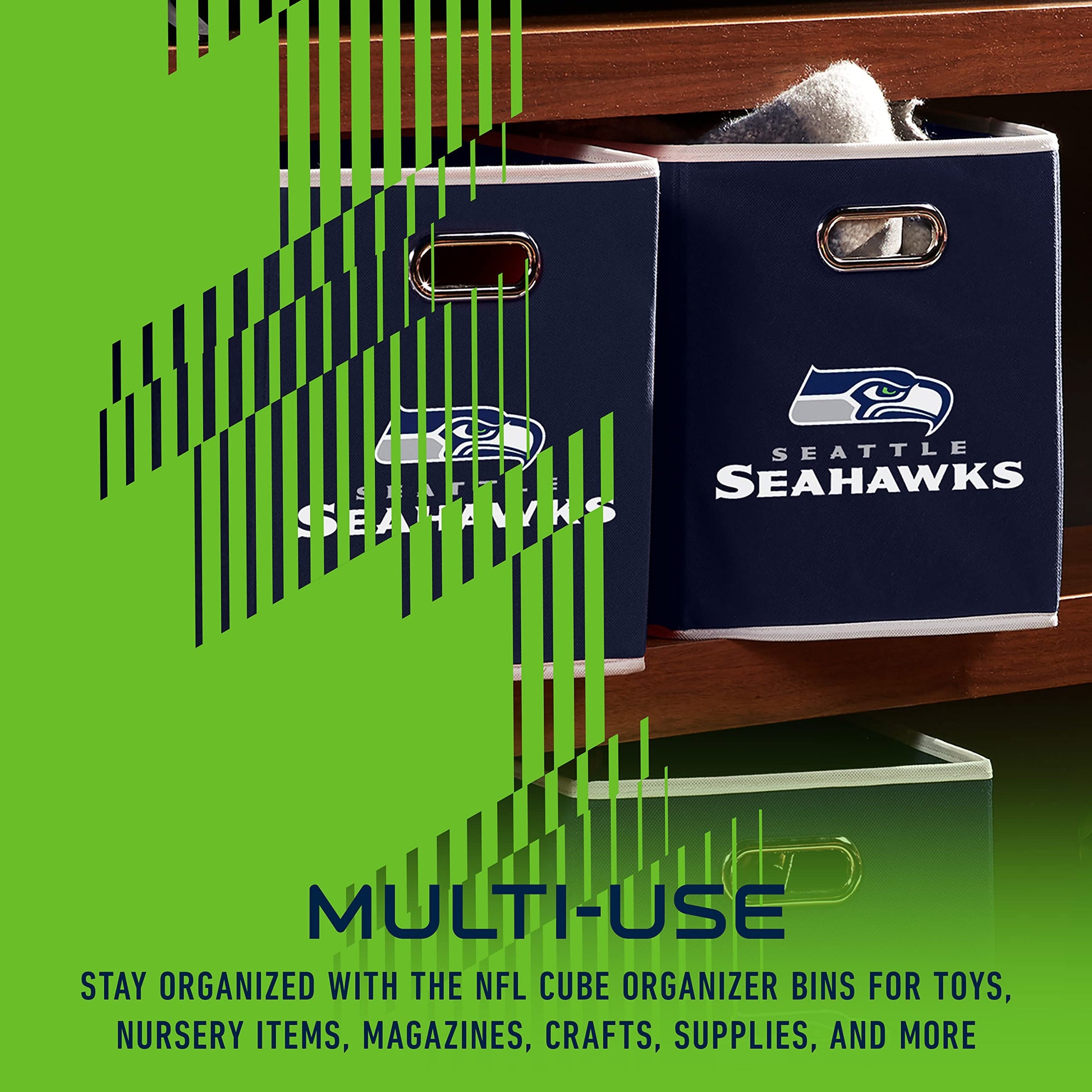 Franklin Sports NFL Seattle Seahawks Collapsible Storage Bin