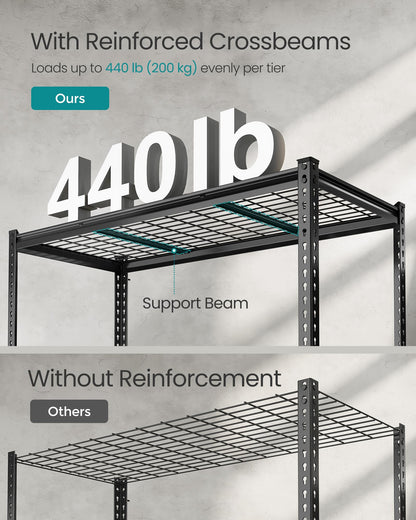SONGMICS 5-Tier Steel Storage Shelves, Boltless Assembly, 2,200 lb Load
