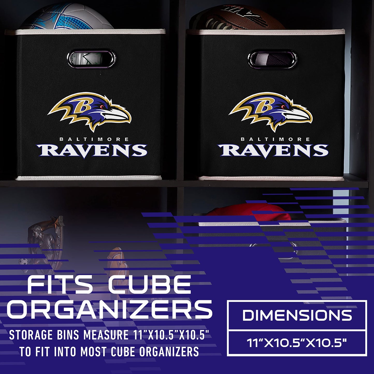 Franklin Sports NFL Baltimore Ravens Collapsible Storage Bin