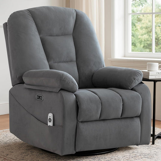 Power Swivel Rocker Recliner Chair for Adults,Rocking Recliners Chairs with Massage and Heat for