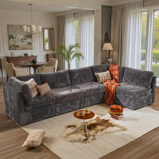 ovios Sectional Sofa Couch with L-Shape Chaise Oversized, Comfy Modular Cloud Couches with Deep