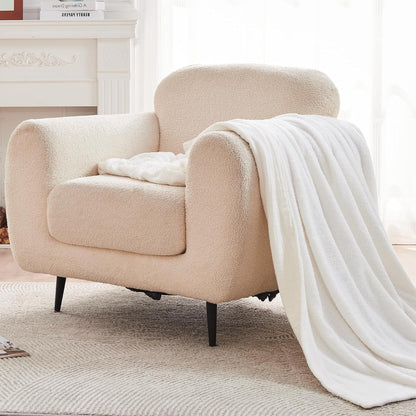 EMME Muslin and Fleece Queen Blanket Reversible - 80"*90" Cream Soft Warm Throw Blankets for Couch Bed Picnic Travel Bed