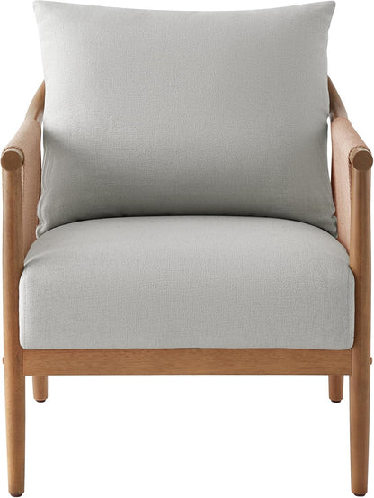 CHITA Braid Armchair, Modern Accent Chair for Living Room, Light Grey