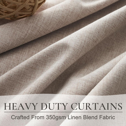 100 Inch Length Custom Summer Curtains for Windows Living Room, Viral Back Tab Pinch Pleated Blackout Curtain with Hooks Faux Linen Designer Drapes for Sliding Glass Doors(40Wide x 100Tall x 2Panels)