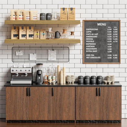 Heimlove Floating Shelves for Wall 36 Inches Long,9.3" Deep Oak Floating Shelf Set of 2,Wall Mounted Shelves for Bathroom Bedroom Living Room Kitchen Office,Shelf for Books Storage,Home Decor