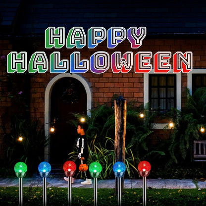 GIGALUMI Solar Outdoor, Cracked Glass Ball Solar Garden Lights, Color Changing Lights Outdoor,Garden LED for Path, Patio, Yard, 3 Pack Pathway