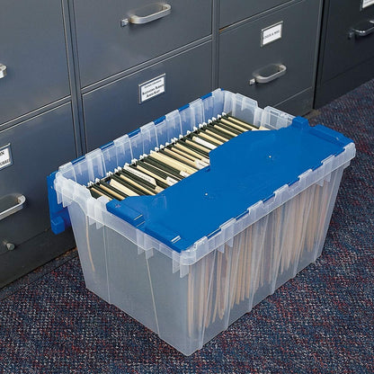 Akro-Mils KeepBox 12 Gallon Storage Container, Nesting and Stackable Plastic Storage Box with Lid