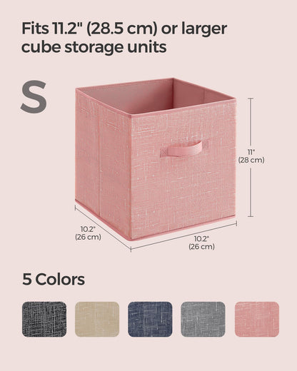 SONGMICS Storage Cubes, Set of 8, 11-Inch Foldable Closet Organizers