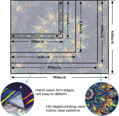 Fowocu Boho Floral Mandala Tapestry for Bedroom Aesthetic Blue Bohemian Colorful Flower Wall Tapestry Purple Hippie Indian Extra Large Tapestries Wall Hanging for Living Room Dorm Decor 90 x 68 Inch