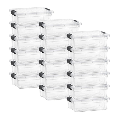Superio Clear Storage Box with Lid, 4.5 Quart Plastic Container Bins for Organizing, Stackable