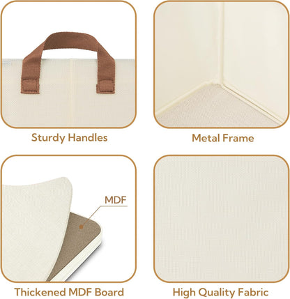 GRANNY SAYS Storage Baskets for Shelves, Closet Organizer Bins, Clothes Storage Bins with Metal Frame, Extra Large Baskets for Organizing and Storage, Collapsible, Ivory, 2-Pack