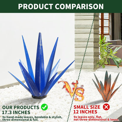 Large Tequila Rustic Sculpture, Rustic Metal Agave Plants for Outdoor Patio Yard, Home Decor Metal Agave Garden Yard Statue