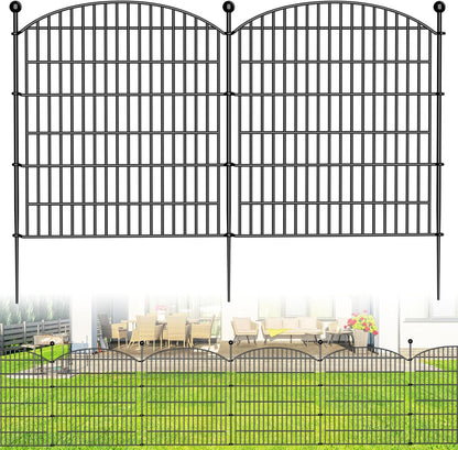 15 Panels Decorative Garden Fence - 32 in (H) x 35.4 ft (L) No Dig Dog Fence Outdoor for Yard, Rustproof Tall Garden Fencecing Panels, Animal Barrier Suitable for Yard Border, Patio, and Outdoor Use