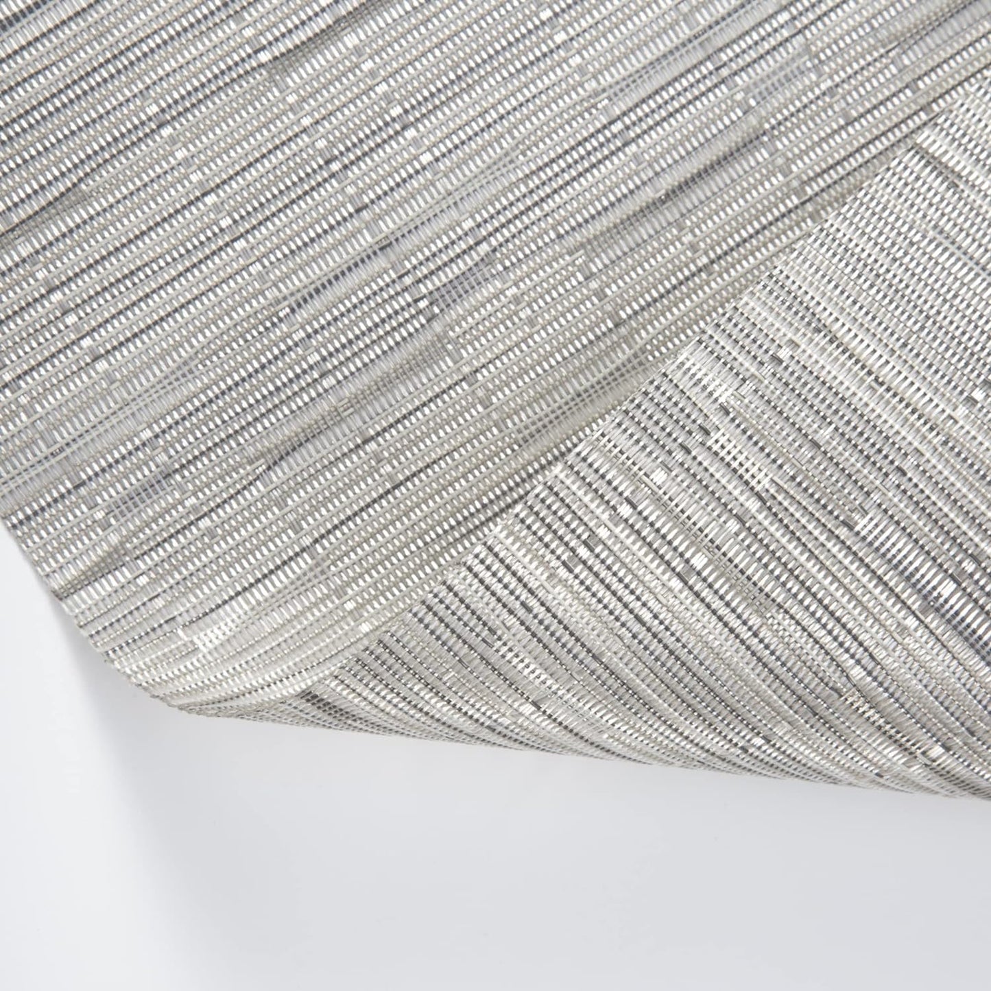 Sliver Placemats Set of 8 - Easy Clean Modern Durable Washable Vinyl Place Mats - Heat Resistant Placemats for Kitchen Table - PVC Table Mats for Dining Table (Sliver, 8)