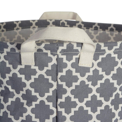 DII Laundry Storage Collection, PE Coated Collapsible Bin with Handles, Gray Lattice, Large Set